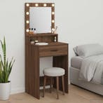 vidaXL Kaptafel met lade Bruin Eiken 50 x 41 x 135 cm, Verzenden, Nieuw