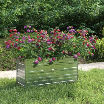 vidaXL Plantenbak verhoogd 100x40x45 cm gegalvaniseerd staal, Verzenden, Nieuw