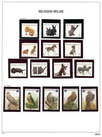België 2010 - Zegels uit Blokken en Boekjes op Davo, Gestempeld
