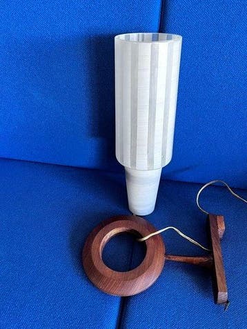 Lamp - Massief Teak met Murano glas - Teak
