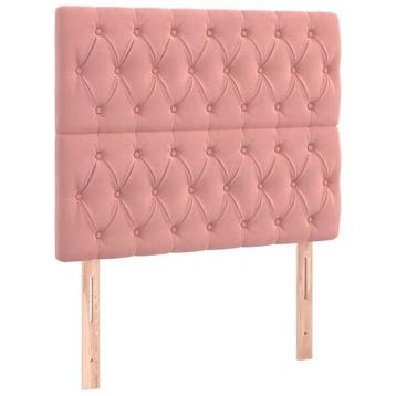 Roze fluweel hoofdbord 90cm | Retour deal | Nu of nooit, Overige materialen, Verstelbaar, 90 cm, Overige kleuren
