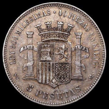 Spanje. Primera República. 5 Pesetas 1870 (*70) - Madrid SNM