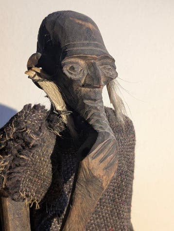 sculptuur, Anziano della tribù Kamba - 28 cm - Hout,