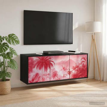 vidaXL Wand gemonteerd TV Kast AACHEN 102 x 33 x 40 cm Zwart, Maison & Meubles, Verzenden