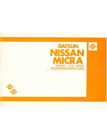 1983 DATSUN | NISSAN MICRA (K10 SERIE) INSTRUCTIEBOEKJE