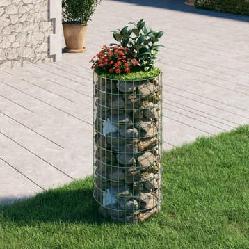 vidaXL Gabion paal rond Ø50x100 cm gegalvaniseerd staal, Verzenden, Nieuw