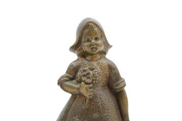 Figuur - Pair of Antique Bronze Dutch Folk Figures – Man &