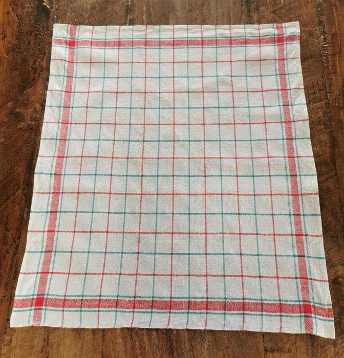 Servet (6) - 66 cm - 56 cm - Linnen keukenhanddoeken, Antiek en Kunst, Antiek | Tapijten, Tafelkleden en Textiel