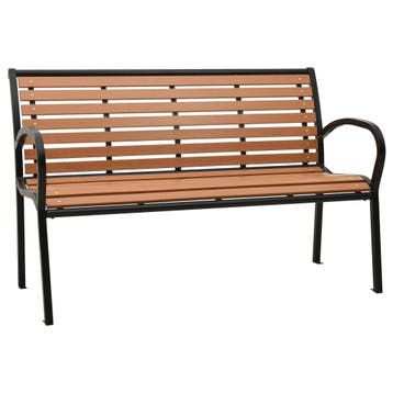 vidaXL Tuinbank 116 cm staal en HKC zwart en bruin, Tuin en Terras, Verzenden, Nieuw