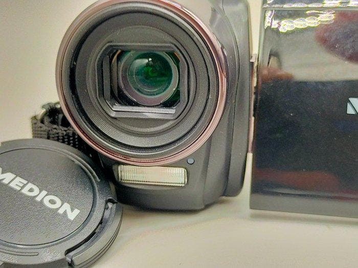 Medion MD 86641 – Full HD 1080p mit Zubehör Videocamera, Verzamelen, Foto-apparatuur en Filmapparatuur