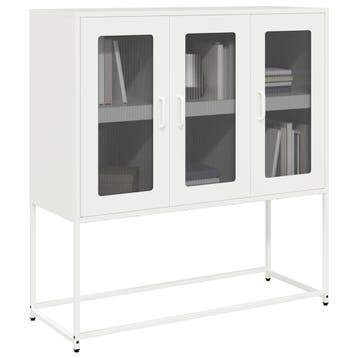 vidaXL Dressoir 100,5x39x107 cm koudgewalst staal wit, Verzenden