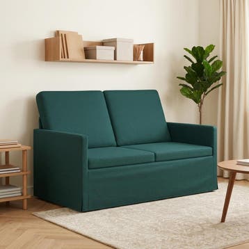 vidaXL 2-zitsbank / zetel Donkergroen 130 x 81 x 82 cm Stof, Huis en Inrichting, Verzenden, Nieuw