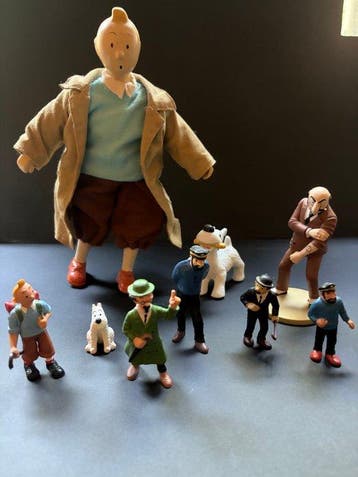 Tintin - Ensemble de 9 figurines diverses, Nieuw