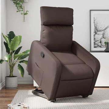 vidaXL Sta-op-fauteuil verstelbaar kunstleer bruin, Huis en Inrichting, Fauteuils, Verzenden, Nieuw