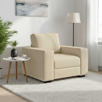 vidaXL Sofastoel Crème 100x77x82 cm Stof, Huis en Inrichting, Zetels | Zetels, Verzenden, Nieuw