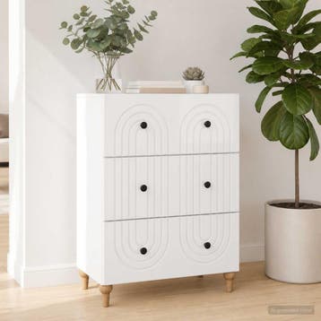 vidaXL Ladekast Hoogglans Wit 66 x 34,5 x 90 cm Bewerkt hout, Verzenden, Nieuw