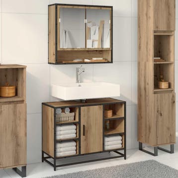 vidaXL Badkamermeubel Set 2 st Artisan Eiken 80 x 33 x 60 cm, Verzenden