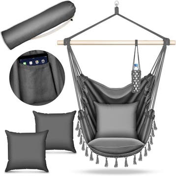Tillvex® Hangstoel - Binnen & Buiten - Tot 150kg - 2 Kussens, Verzenden, Nieuw