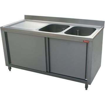 Spoeltafel | RVS | 2 Spoelbakken (Rechts) + Afdruipvlak |, Verzenden
