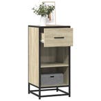 vidaXL Dressoir 35,5x35x76 cm bewerkt hout en metaal sonoma, Huis en Inrichting, Kasten | Dressoirs, Verzenden, Nieuw