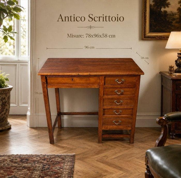 Bureau plat - Bois - Bureau Liberty, Antiquités & Art, Antiquités | Autres Antiquités