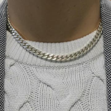 Zilveren robuuste gourmetschakel ketting, Handtassen en Accessoires, Kettingen, Ophalen of Verzenden, Gebruikt, Zilver, Zilver