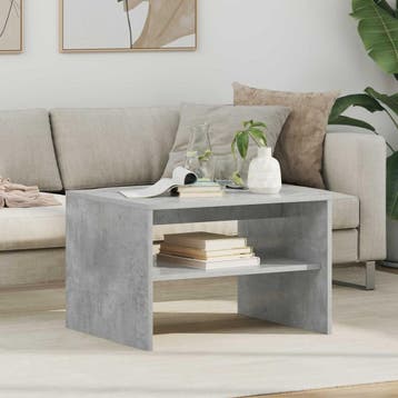 vidaXL Salontafel Beton Grijs 60 x 50 x 40 cm Bewerkt hout, Verzenden, Nieuw