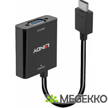 Lindy 38291 HDMI-VGA kabel 0,1m 1920 x 1200Pixels 1080p, Verzenden, Nieuw