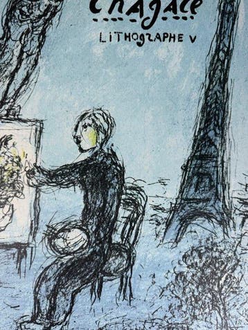 Marc Chagall (1887-1985) - Le Peintre au Chevalet