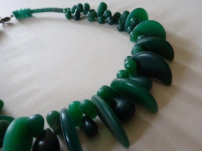 Ketting met oude wedding beads, uit Bohemen en Mali,, Antiquités & Art, Art | Art non-occidental