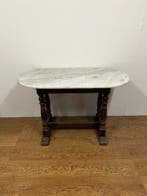 Vintage Marmeren Tafel (120x60cm) - T1546- Vintage/Café, Ophalen, Nieuw