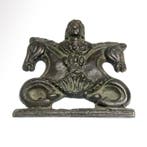 Romain antique Bronze Applique avec chevaux et tête de