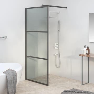 vidaXL Douche schermen Zwart 80 x 195 cm Glas en Aluminium, Verzenden