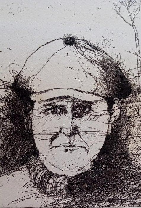 Jim Dine (1935) - Self portrait in a Flat Cap (winter), Antiek en Kunst, Antiek | Overige Antiek