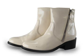 19v69 Italia Enkellaarzen in maat 39 Wit, Kleding | Dames, Verzenden, Wit, Lage of Enkellaarzen, Zo goed als nieuw