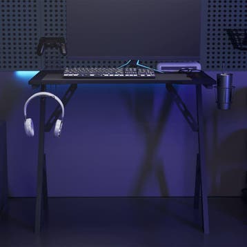 vidaXL Gamingbureau met Y-vormige poten 90x60x75 cm zwart, Verzenden