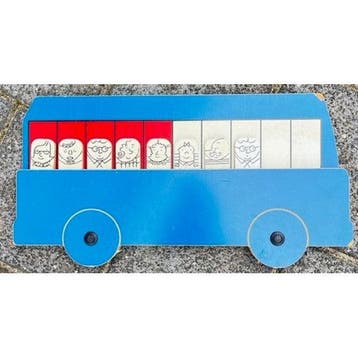 Telbus blauw incompleet met 8 passagiers, Verzenden
