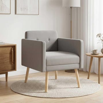 vidaXL Accentstoel Lichtgrijs fluweel, Verzenden