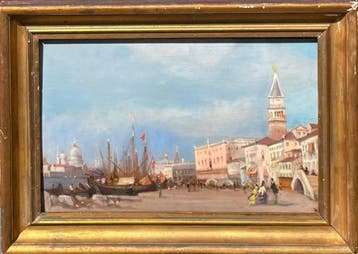 Attribué à Amédée Rosier (1831-1898) - Animation sur la Riva