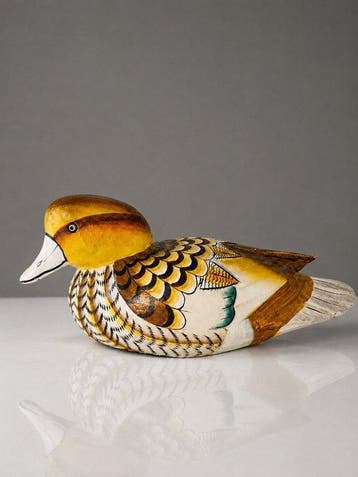 Lokeend - Vintage Folk Art Mandarin Duck 32 cm – Hand-Carved