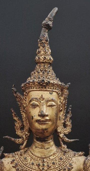 Grand Bouddha en bronze, 69 cm — période Rattanakosin,, Antiquités & Art