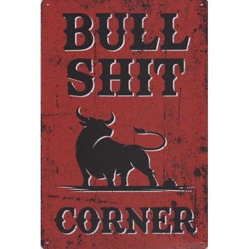 Wandbord -  Bull Shit Corner, Nieuw