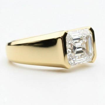 Ring - 14 karaat Geel goud - 7.00ct. tw. Diamant (Lab-grown)