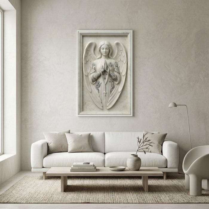 Artxlife - Sacred Rosary Angel & Ink Relief, Antiek en Kunst, Antiek | Boeken en Manuscripten
