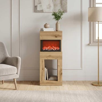 vidaXL Elektrische haard Artisanaal eiken 35 x 30 x 86 cm, Verzenden