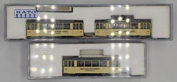 Kato N - 14-601 and 14-615 - Modeltram (2) - Drie-wagen, Nieuw