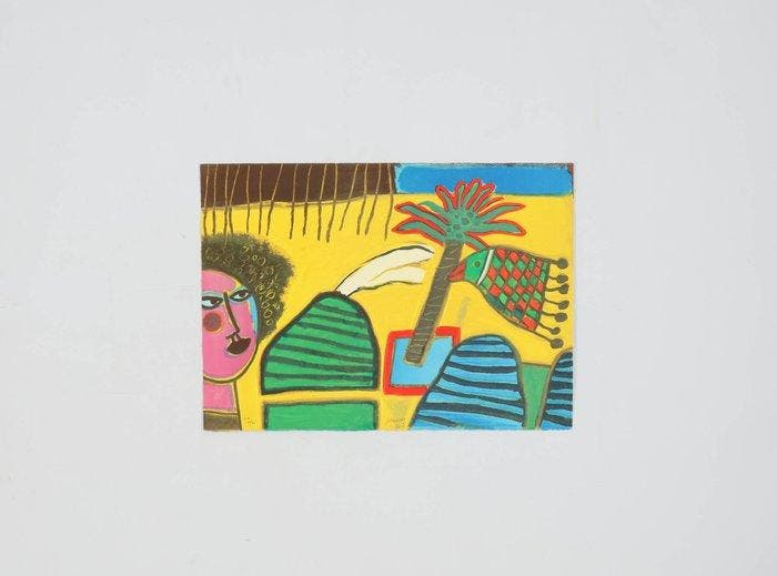 Corneille (1922-2010) - Loiseau multicolore, Antiek en Kunst, Antiek | Overige Antiek