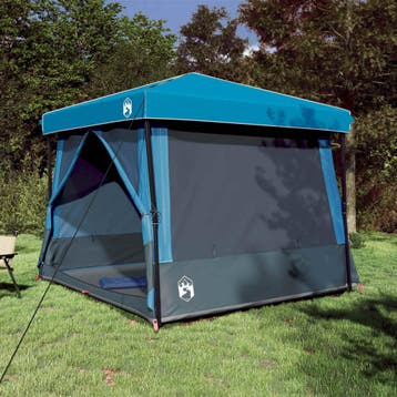 vidaXL Kampeertent Set met dak met opslag 2 pcs Blauw, Verzenden