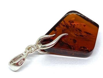 Amber Magic: Cognac Cherry Amber Geometrische Zilveren, Verzamelen, Nieuw