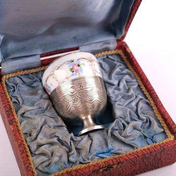 Ottoman Silver Sultan II.Abdülhamid Han Tughra Coffee Cup